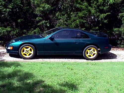 With yellow racewheels