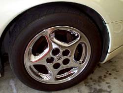 Wheel with lugs loosened